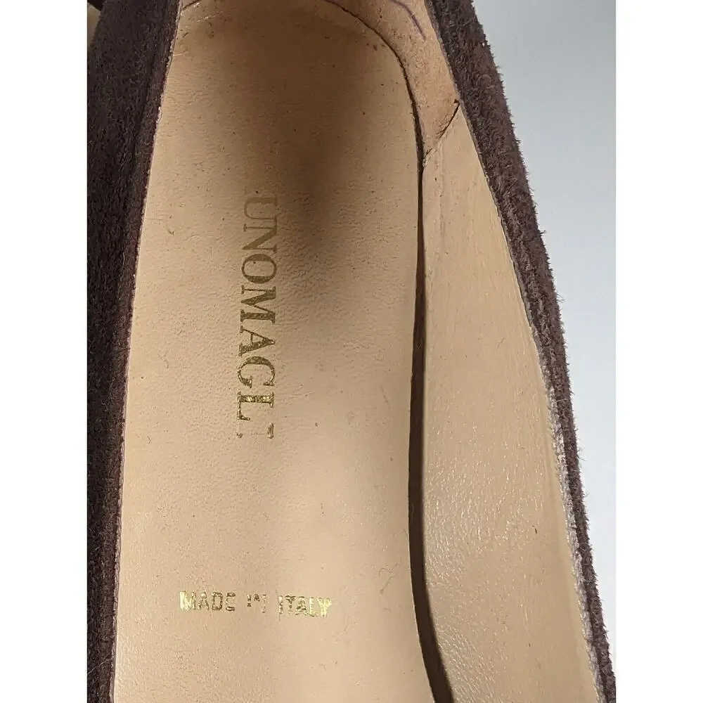 Bruno Magli Brown Suede Kiltie Wedge Heel Italy SZ 39 US 8.5 Shoe